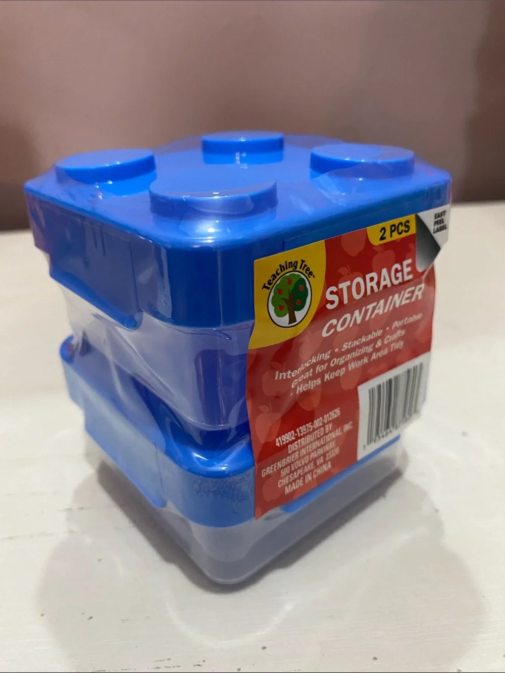 Lego Inspired Stackable Plastic Storage Containers Set-Blue, Red, Green, Yellow